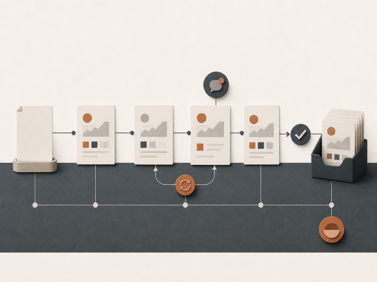 Cover for the content production review and approval roadmap